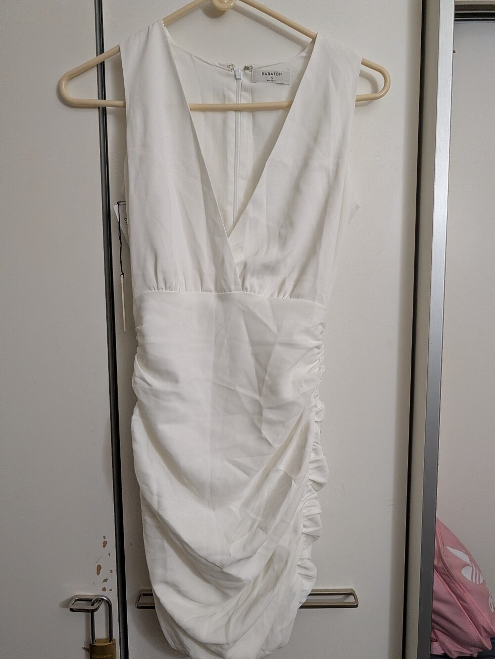 New White Babaton Viva Dress Size 0 Perfect Condition